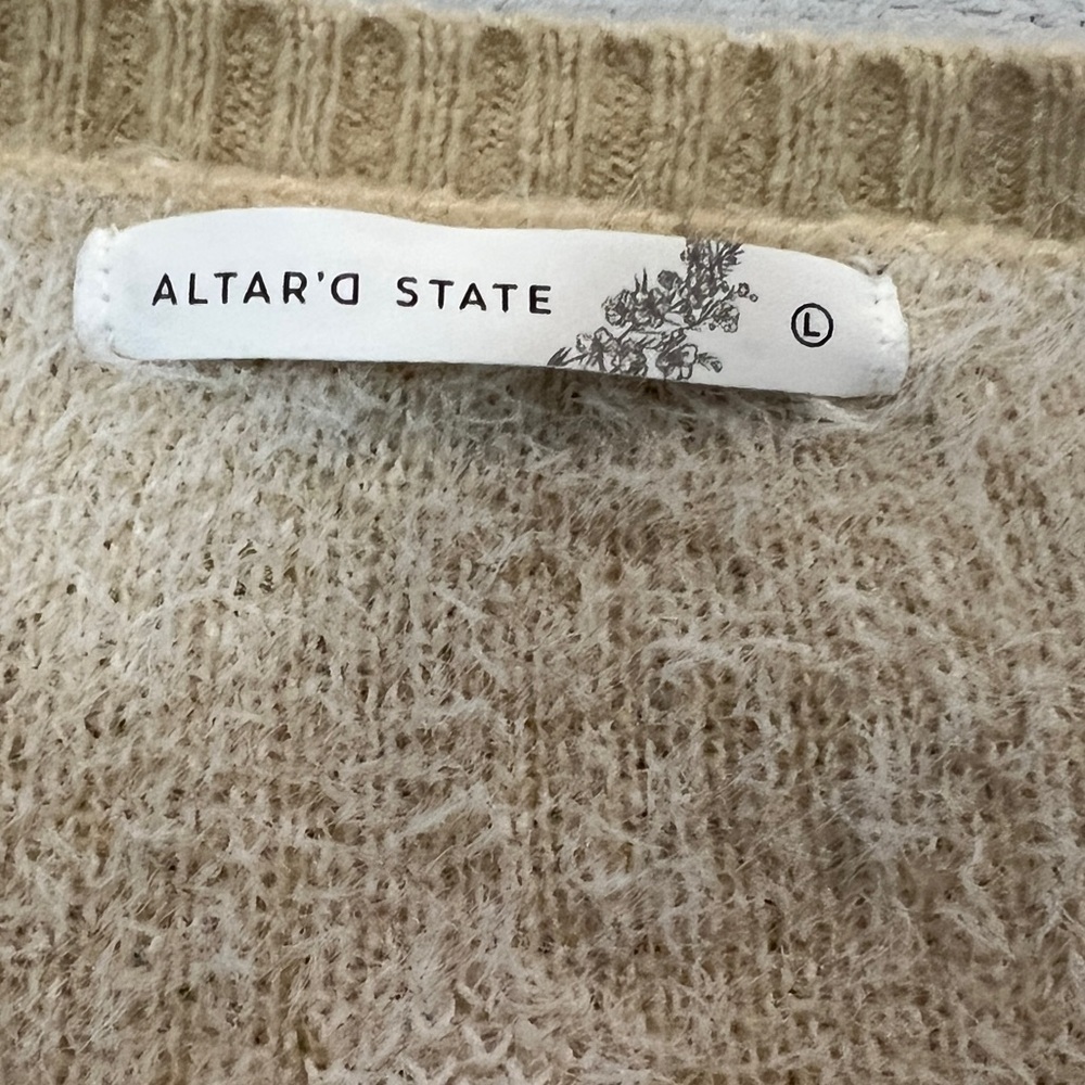 Altar'd State Beige and Cream Star Cardigan - Picture 5 of 8